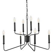 Millennium Lighting Raven 8 Light 28" Wide Taper Candle Style Chandelier Matte Black