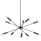 Millennium Lighting Potiss 10 Light 41" Wide Sputnik Chandelier Matte Black