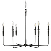 Millennium Lighting Savanne 6 Light 38" Wide Taper Candle Style Chandelier Matte Black
