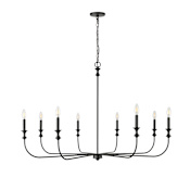 Millennium Lighting Savanne 8 Light 48" Wide Taper Candle Style Chandelier Matte Black
