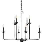 Millennium Lighting Freesia 8 Light 34" Wide Taper Candle Style Chandelier Matte Black