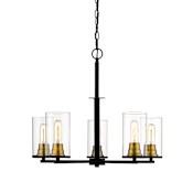 Millennium Lighting Pasadena 5 Light 26" Wide Chandelier Matte Black / Heirloom Bronze