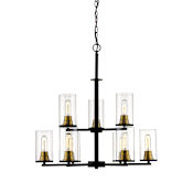 Millennium Lighting Pasadena 9 Light 29" Wide Chandelier Matte Black / Heirloom Bronze