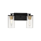 Millennium Lighting Pasadena 2 Light 15" Wide Bathroom Vanity Light Matte Black / Heirloom Bronze