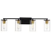 Millennium Lighting Pasadena 4 Light 32" Wide Bathroom Vanity Light Matte Black / Heirloom Bronze