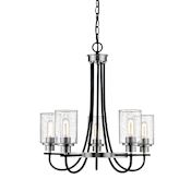 Millennium Lighting Clifton 5 Light 26" Wide Chandelier Matte Black / Brushed Nickel