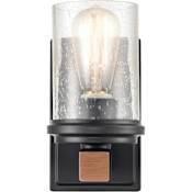 Millennium Lighting Taos 9" Tall Wall Sconce Matte Black / Wood Grain