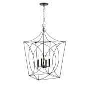 Millennium Lighting Tracy 4 Light 18" Wide Taper Candle Pendant Matte Black
