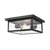 Millennium Lighting Evanton 2 Light 12" Wide Outdoor Flush Mount Square Ceiling Fixture Powder Coat Black