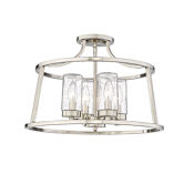 Millennium Lighting Errol 4 Light 18" Wide Semi-Flush Ceiling Fixture Brushed Nickel