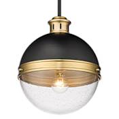 Millennium Lighting Ellmira 11" Wide Pendant Matte Black / Aged Brass