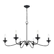 Millennium Lighting Delvona 6 Light 37" Wide Chandelier Matte Black