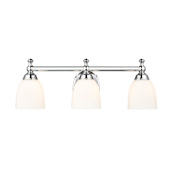 Millennium Lighting 3 Light 22" Wide Vanity Light with Frosted Glass Shades Chrome