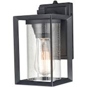 Millennium Lighting Wheatland 11" Tall Outdoor Wall Sconce with Seedy Glass Shade - ADA Compliant Powder Coat Black
