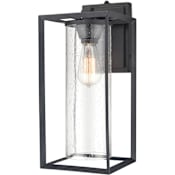 Millennium Lighting Wheatland 18" Tall Outdoor Wall Sconce with Seedy Glass Shade - ADA Compliant Powder Coat Black