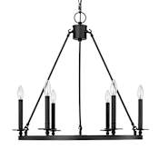 Millennium Lighting Florence 6 Light 26" Wide Taper Candle Chandelier Matte Black