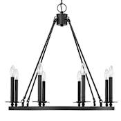 Millennium Lighting Florence 8 Light 28" Wide Taper Candle Chandelier Matte Black