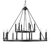 Millennium Lighting Florence 18 Light 42" Wide Taper Candle Chandelier Matte Black