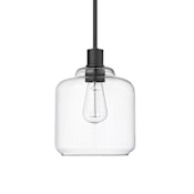 Millennium Lighting Asheville 8" Wide Mini Pendant with Clear Glass Shade Matte Black