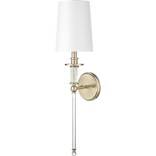 Millennium Lighting 26" Tall Wall Sconce with Tapered Fabric Shade Modern Gold