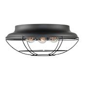 Millennium Lighting 3 Light 17" Wide Outdoor Flush Mount Bowl Ceiling Fixture Matte Black