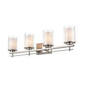 Millennium Lighting Huderson 4 Light 31" Wide Bathroom Vanity Light with Clear Glass Shades Brushed Nickel