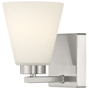 Millennium Lighting Strayhan 7" Tall Bathroom Sconce with White Frosted Glass Brushed Nickel
