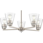 Millennium Lighting Strayhan 5 Light 24" Wide Lantern Chandelier Brushed Nickel