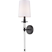 Millennium Lighting 20" Tall Wall Sconce with Tapered Fabric Shade Matte Black