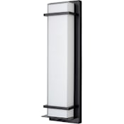 Millennium Lighting 20" Tall LED Outdoor Wall Sconce with Frosted Glass Shade and Full Backplate - ADA Compliant Powder Coated Black