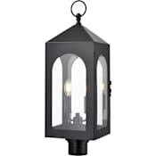 Millennium Lighting Bratton 2 Light 26" Tall Post Light with Clear Glass Shade Powder Coated Black