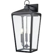 Millennium Lighting Brooks 3 Light 23" Tall Outdoor Wall Sconce with Seedy Glass Shade - ADA Compliant Powder Coated Black