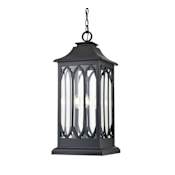Millennium Lighting Mallorey 3 Light 11" Wide Outdoor Taper Candle Pendant Powder Coated Black