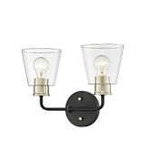 Millennium Lighting Cameron 2 Light 15" Wide Vanity Light Matte Black / Modern Gold