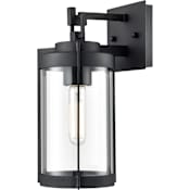 Millennium Lighting Ellway 13" Tall Outdoor Wall Sconce with Cylinder Frame and Clear Glass Shade - ADA Compliant Textured Black