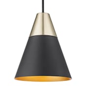 Millennium Lighting Annos 12" Wide Pendant Matte Black / Modern Gold
