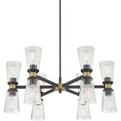 Millennium Lighting Lustria 12 Light 30" Wide Chandelier Matte Black / Vintage Brass
