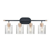 Millennium Lighting Renitta 4 Light 29" Wide Bathroom Vanity Light Matte Black / Modern Gold