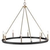 Millennium Lighting Carruth 8 Light 36" Wide Taper Candle Style Chandelier Matte Black / Modern Gold