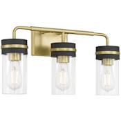 Millennium Lighting Marbridge 3 Light 20" Wide Vanity Light Vintage Brass / Matte Black