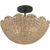 Millennium Lighting Malura 2 Light 16" Wide Semi-Flush Bowl Ceiling Fixture Matte Black