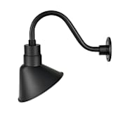 Millennium Lighting LED RLM Outdoor Wall Sconce with 10" Dark Sky Compliant Angle Shade with 15" Gooseneck Stem Satin Black