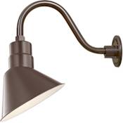 Millennium Lighting RLM 1 Light Outdoor Wall Sconce with 10" Wide Angle Shade and 14.5" Gooseneck Stem Architectural Bronze