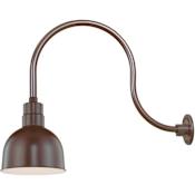 Millennium Lighting RLM 1 Light Outdoor Wall Sconce with 10" Wide Bowl Shade and 24" Gooseneck Stem Architectural Bronze