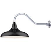 Millennium Lighting RLM 1 Light Outdoor Wall Sconce with 17" Wide Modified Warehouse Shade and 22" Gooseneck Stem Satin Black