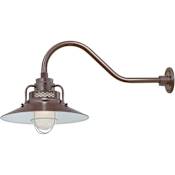 Millennium Lighting RLM 1 Light Outdoor Wall Sconce with 14" Wide Railroad Shade and 21.5" Gooseneck Stem Architectural Bronze