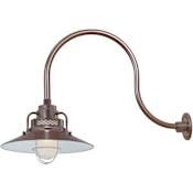 Millennium Lighting RLM 1 Light Outdoor Wall Sconce with 14" Wide Railroad Shade and 24" Gooseneck Stem Architectural Bronze