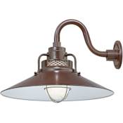 Millennium Lighting RLM 1 Light Outdoor Wall Sconce with 18" Wide Railroad Shade and 10" Gooseneck Stem Architectural Bronze