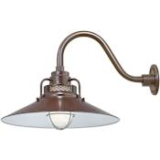 Millennium Lighting RLM 1 Light Outdoor Wall Sconce with 18" Wide Railroad Shade and 14.5" Gooseneck Stem Architectural Bronze