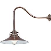 Millennium Lighting RLM 1 Light Outdoor Wall Sconce with 18" Wide Railroad Shade and 23" Gooseneck Stem Architectural Bronze
